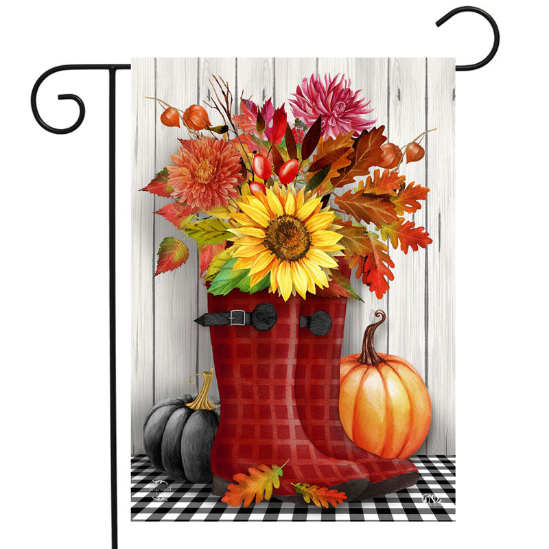 Drapeau de jardin bottes d'automne