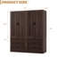 Armoire-penderie l 55 po avec 6 tiroirs, rangement pour garde-robe avec portes et tringle-129750083