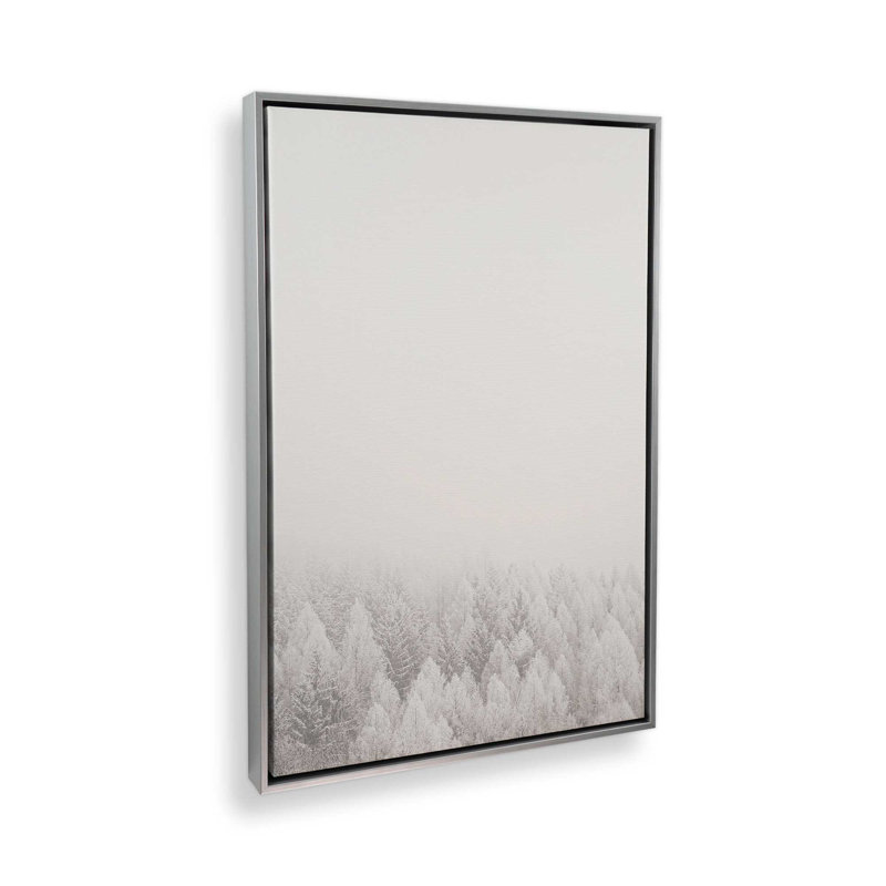 Impression sur toile Winter Winter, Cadre flottant en chrome poli, H 18,75 po x l 12,75 po x P 1,75 po