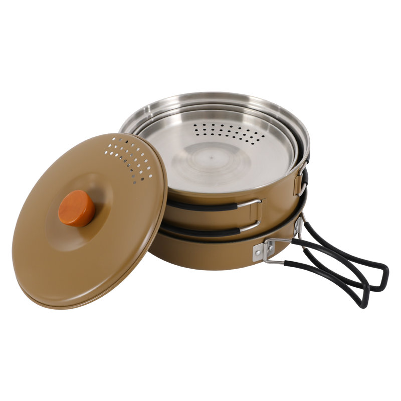Ensemble de batterie de cuisine en acier inoxydable 3 pièces, Jaune