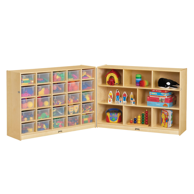 Jonti-Craft® 25 casiers mobiles pliables et verrouillables, Transparent, Effaçable magnétique
