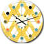 Motif de lignes dorées scintillantes - Horloge murale moderne Mid-Century-40748112