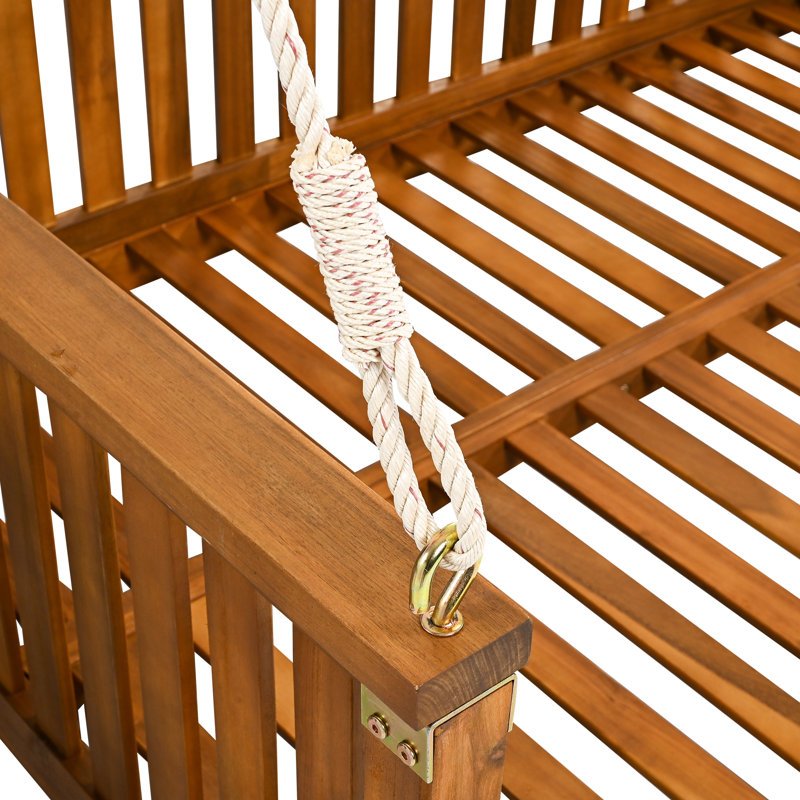 Kimmika 3 Person Porch Swing, Teak