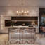 5-Light Unique Geometric Gold  Chandeliers With Crystal Accents