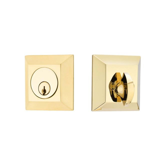 Pêne dormant à cylindre simple Quincy pour porte en laiton non laqué de 1-3 / 8 "à 2-1 / 8", Laiton poli