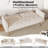 Plush Beige Velvet Convertible Sofa Bed With Decorative Nail Heads-110365845