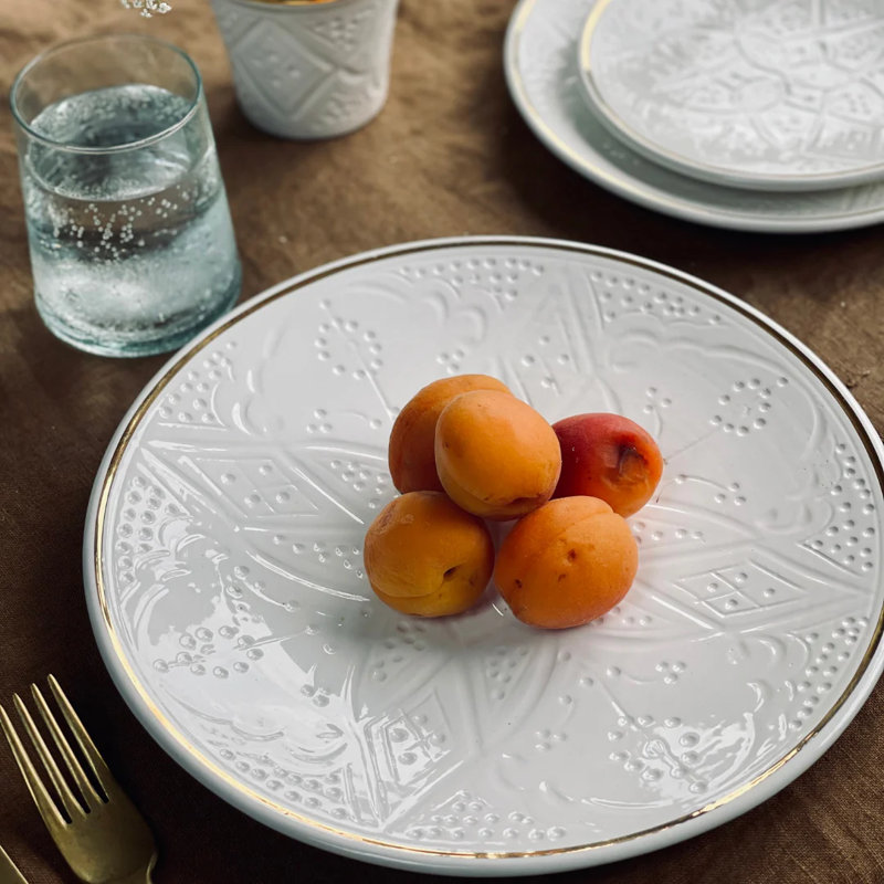 Assiette de salle à manger 4 pièces Beldi, Blanc