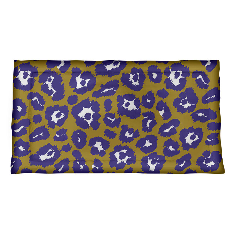 Animal Print Sham Set, Polyester, King, Gold/Purple/White