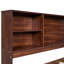 Lit capitaine pleine grandeur en bois avec tablettes de rangement intégrées, 4 tiroirs et 2 armoires