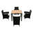5 piece Outdoor Patio Wicker Dining Set