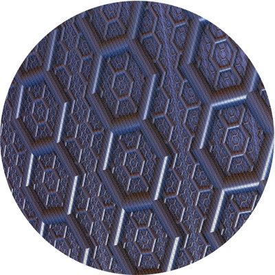Laine et polyester bleu marine abstraits et fabriqués à la machine Tapis décoratif