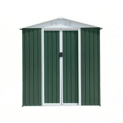 Abri de jardin 6 pi x 4 pi Apex vert avec cadre en alliage d'aluminium et porte coulissante