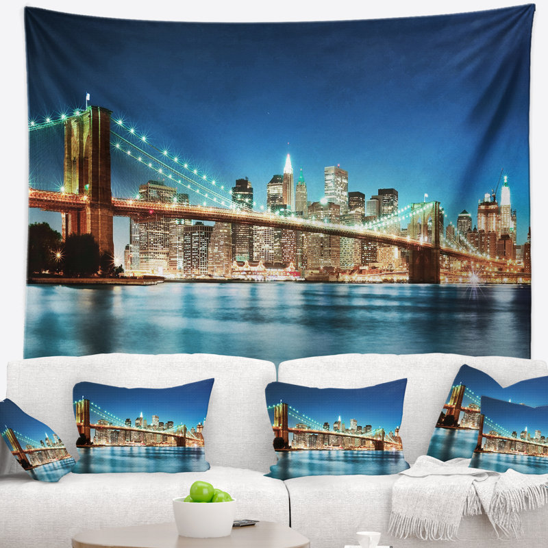 Paysage urbain, grande pomme, tapisserie new york, H 32 po x l 39 po