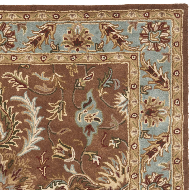 Tapis brun / bleu en laine touffeté à la main Cranmore, Rectangle 9 pi x 12 pi