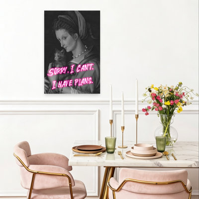 «Sassy Woman Cat plans Classic Elegant Modern Cat Portrait», reproduction d'art mural