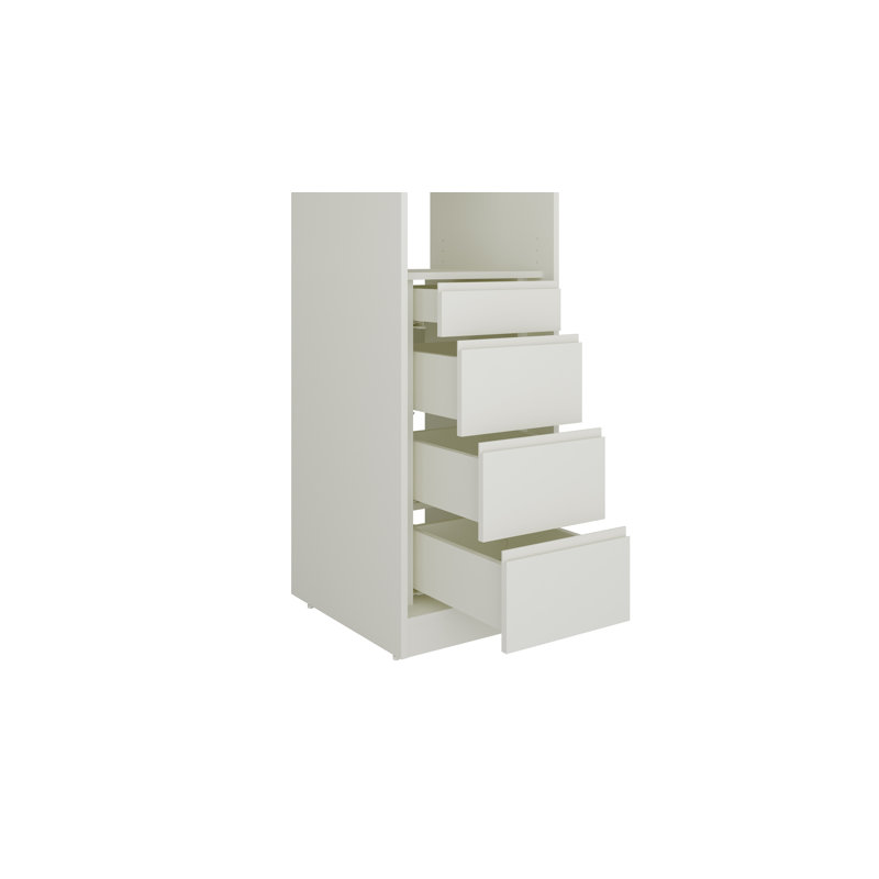 Module For Closet System With Drawer And Shelf Set – 84"18"24" - White, White