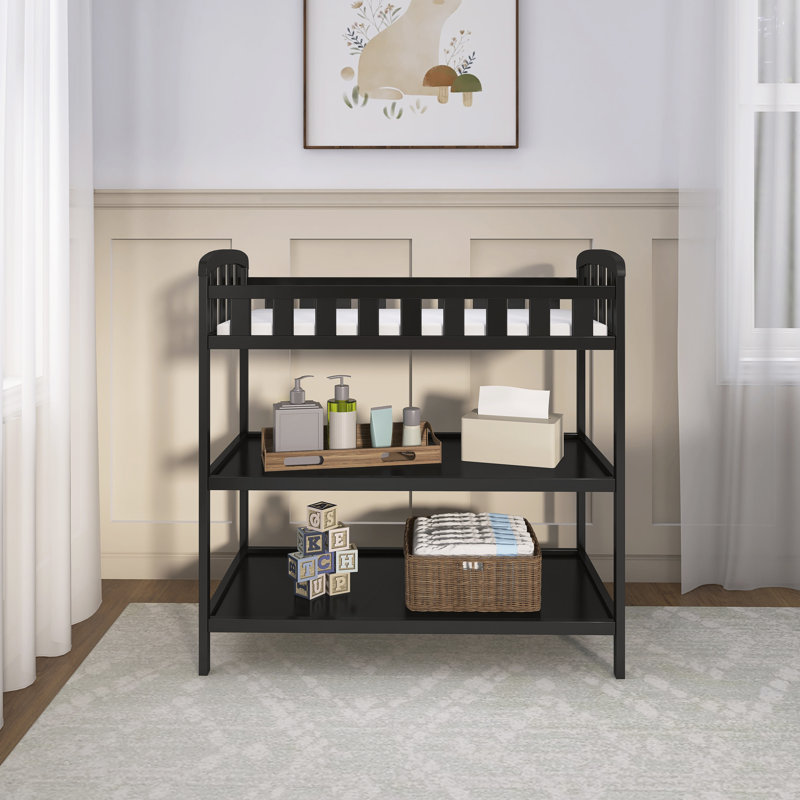 Emily Changing Table with Pad, Black