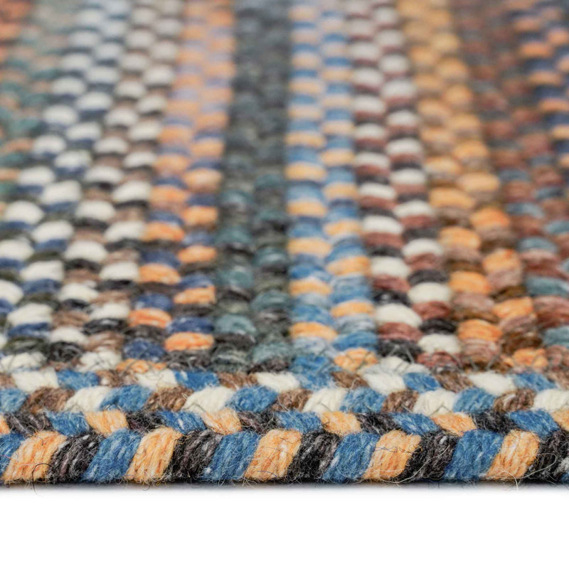 Tapis de zone bleu ciel abstrait Phoebe, Rectangle cousu en croix 3 pi x 5 pi
