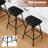Swivel Barstools Set of 2 Faux Leather Upholstered Backless Bar Height Chairs Black-958734385-958734382