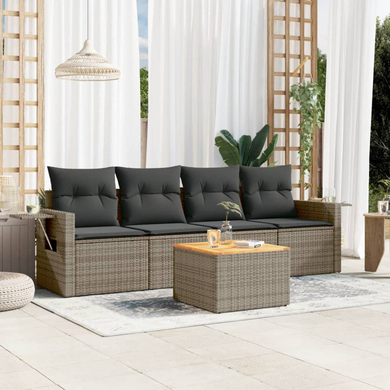  Ensemble de canapé de jardin gris