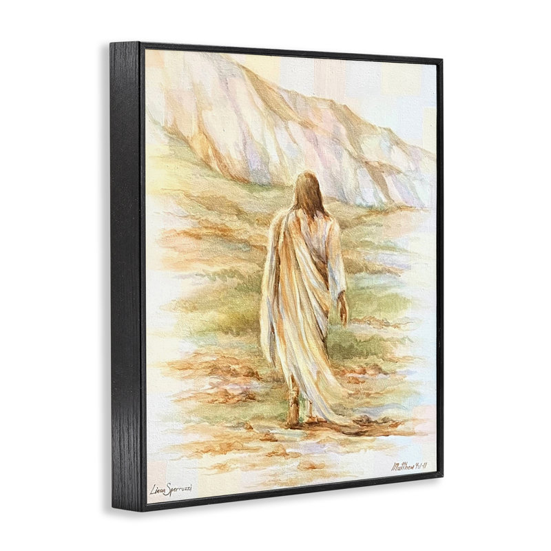 «Forty Days Jesus Walking», art de la giclée encadrée, design par Linda Sperruche, H 14 po x l 11 po, Noir