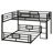 Twin Over Full Size Bunk Bed With Ladders, L Shaped Metal Bunk Bed Frame,Modern Metal Beds Frame