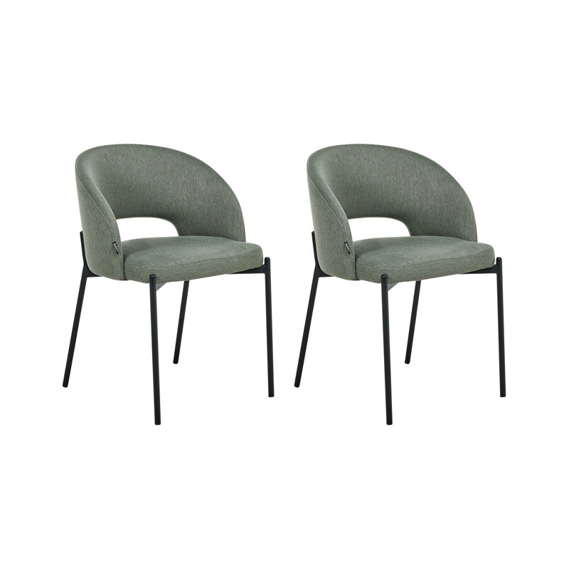 48cm H Fabric Upholstered Upholstered Back Side Chair, Dark Green	
