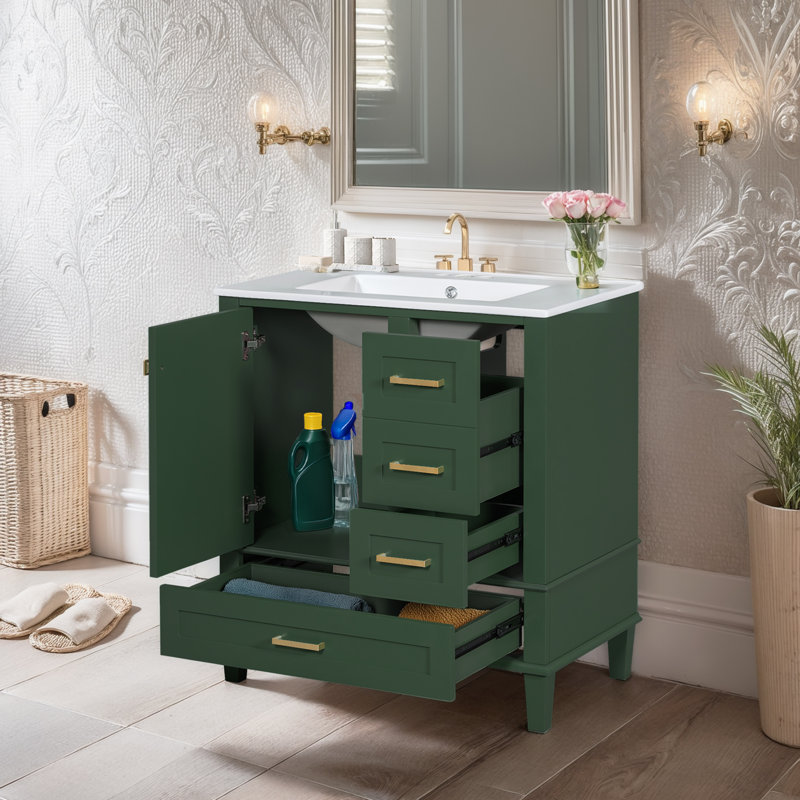 Ensemble de meuble-lavabo simple 30 po, Vert