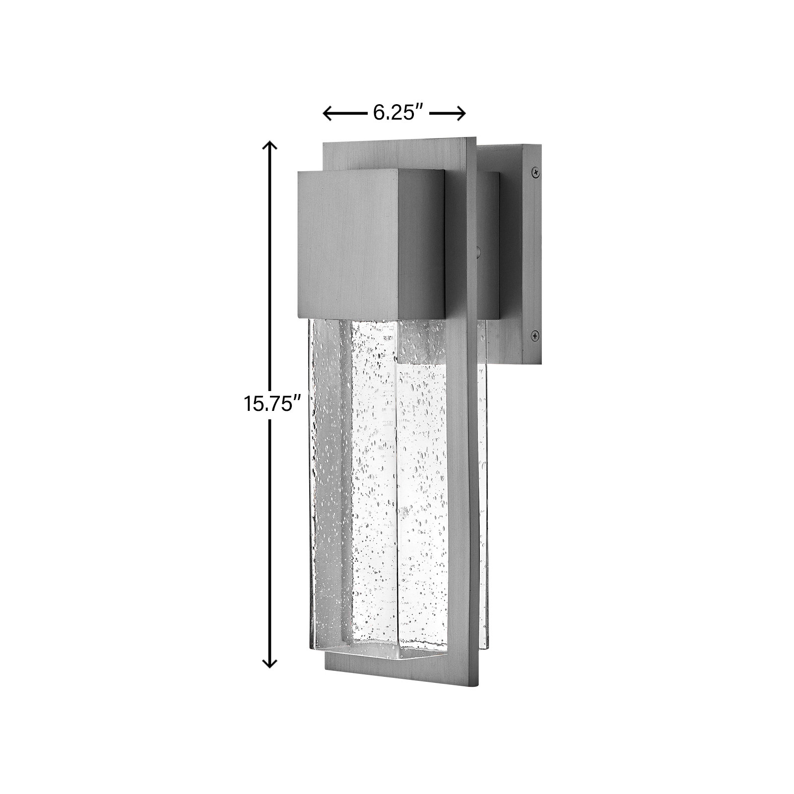 Kimora Glass Outdoor Wall Lantern, Gray, 15.7" H x 6.2" W x 4.7" D