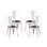 Ensemble de 4 chaises de salle à manger industrielles en métal blanc lustré avec siège en bois empilable d'une hauteur de 18 pouces, intérieur extérieur, surface légère facile à nettoyer, assemblage facile, conception moderne durable