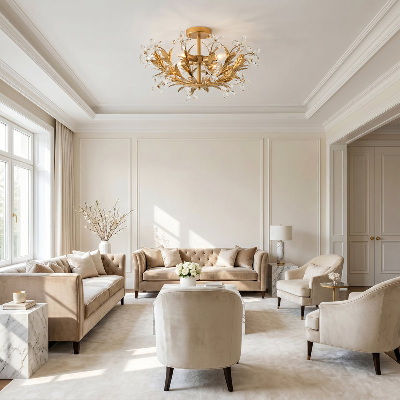 Plafonnier semi-encastré 4 lumières 23,6 po