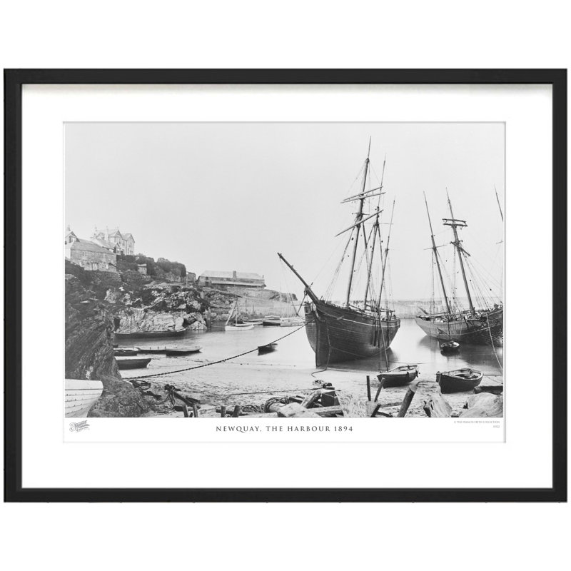 Newquay, The Harbour 1894 - Single Picture Frame Print, 40cm H x 50cm W x 2.3cm D