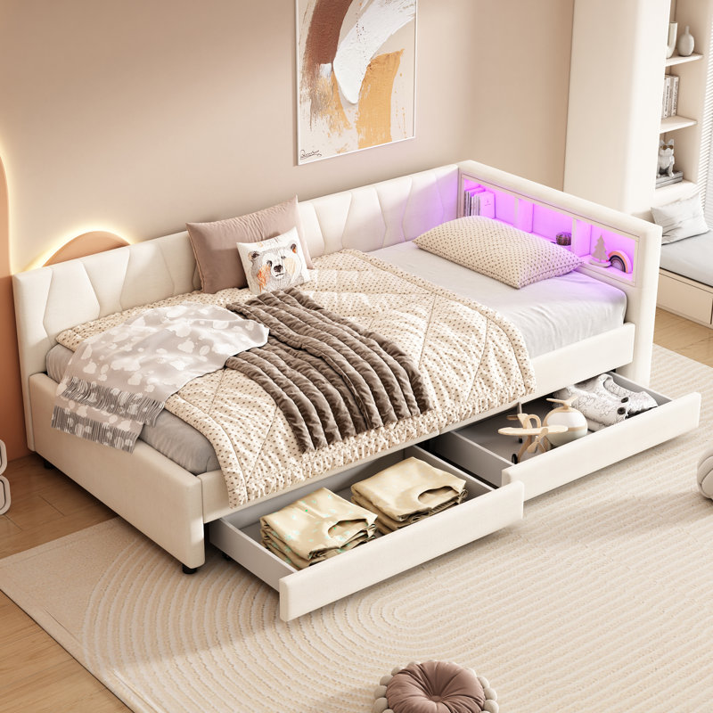 Storage Bed, Beige