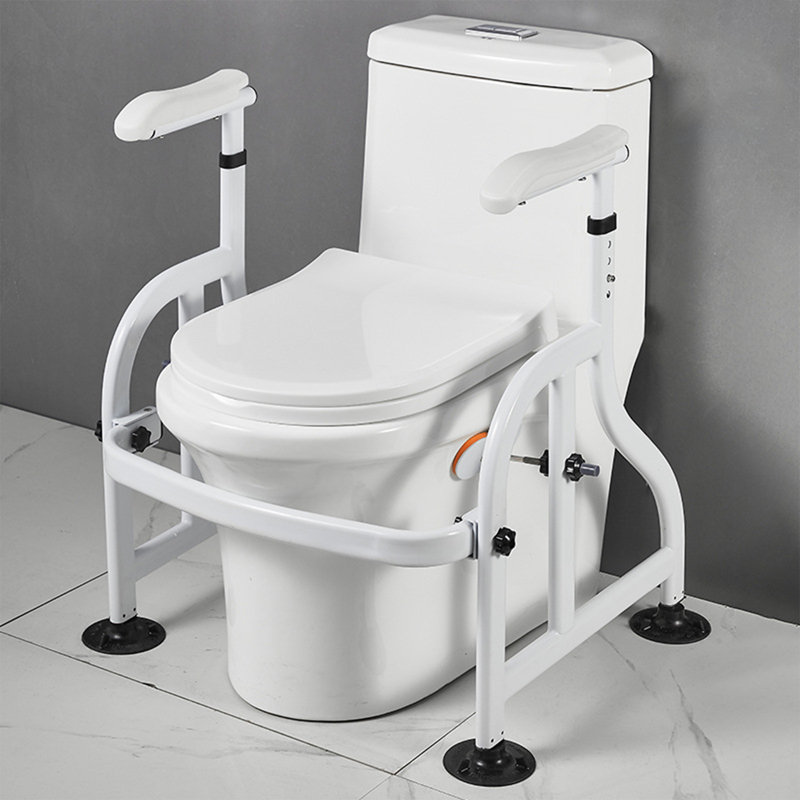 Toilet Safety Frames, Adjustable Height Toilet Safety Rails with Anti-Slip Large Suction Cups Fit for Most Toilet, Heavy Duty 150KG Commodes Rails for Elderly Adults Senior Disabled