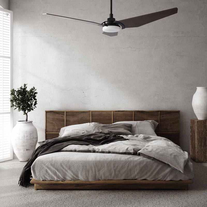 Ventilateur de plafond intelligent d'intérieur / extérieur de 52 pouces Kaj, ensemble d'éclairage à DEL à intensité variable et télécommande, fonctionne avec l'assistant Google, Amazon Alexa et les raccourcis Siri.