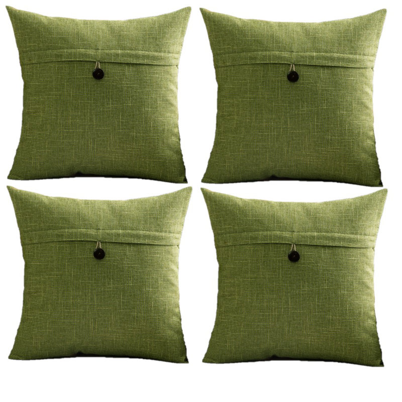 Housses de coussin rétro à un bouton, Vert