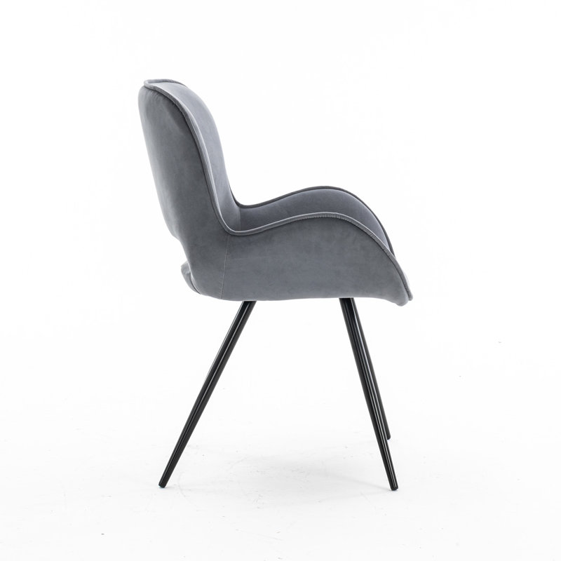 Aryaveer Low Back Armchair, Set Of 6, Grey
