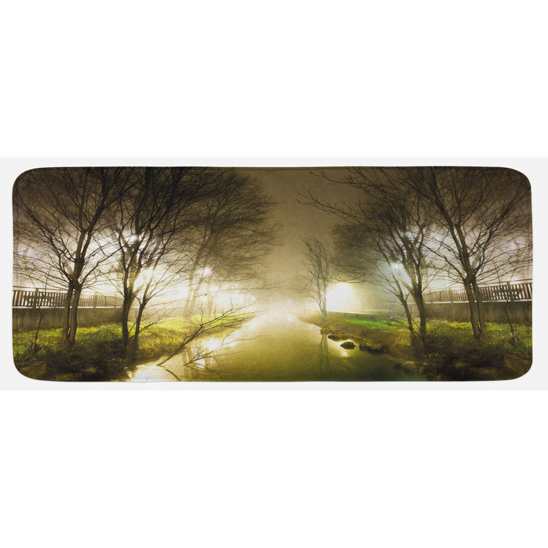 Rustic Solid Color Polyester Kitchen Mat