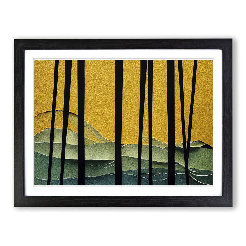 Dazzling Abstract Forest - Single Picture Frame Print, 34cm H x 46cm W x 2cm D, Black