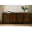 Buffet 4 portes Percy au fini brun barista moderne sur bois d'acacia massif