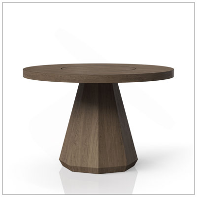 Round Dining Table W/ Lazy Susan - Latte