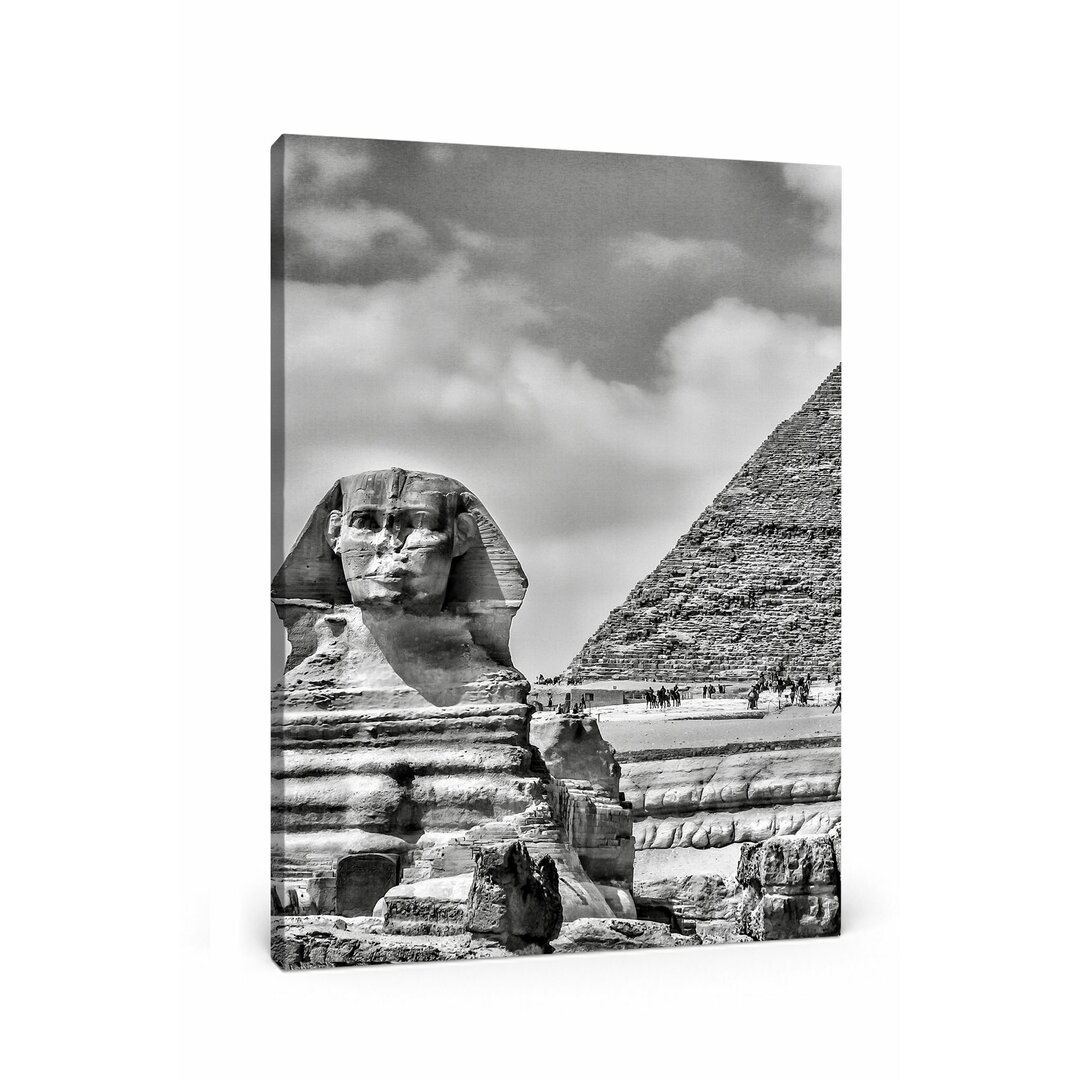 Leinwandbild Sphinx von Gizeh mit Pyramide