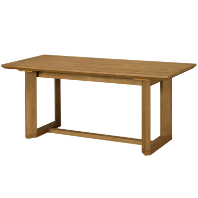 Lysiane 69" Farmhouse Trestle Base Dining Table With Solid Wood Legs
