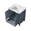 Gris foncé foncé 30 po Meuble-lavabo large avec surface en marbre, fabrication en bois massif, fermeture en douceur, une armoire intérieure, tiroir, tablette ouverte, pré-percé pour l'installation du robinet, salle de bain longue durée-907886174