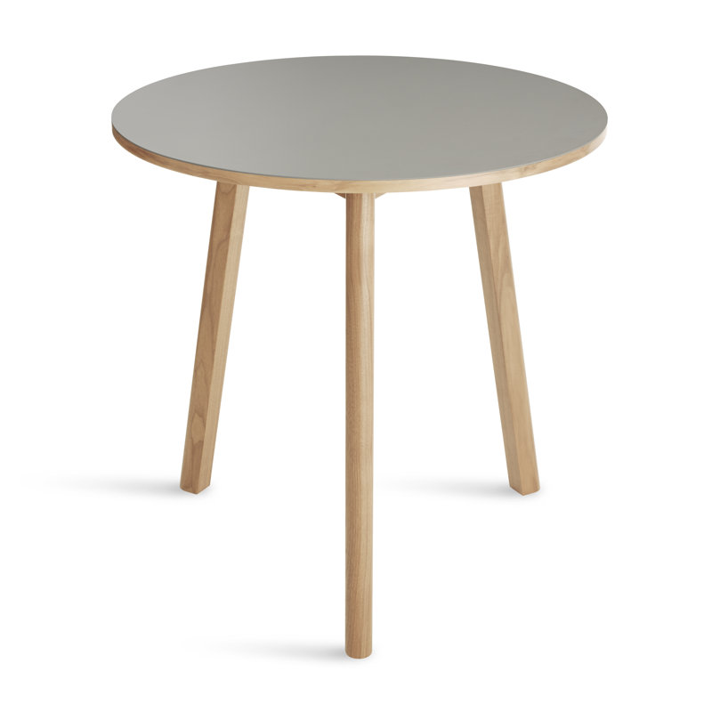 Apt Café Round Dining Table, 30" W x 30" L, Putty, White Oak