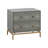 2 Drawer Nightstand in Gray/Brass