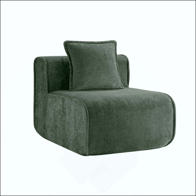 Canapé en velours sans accoudoirs, confort haut de gamme et design polyvalent pour les espaces de vie modernes, Vert