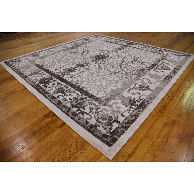 Tapis oriental beige / brun Ade, Carré 10 pi