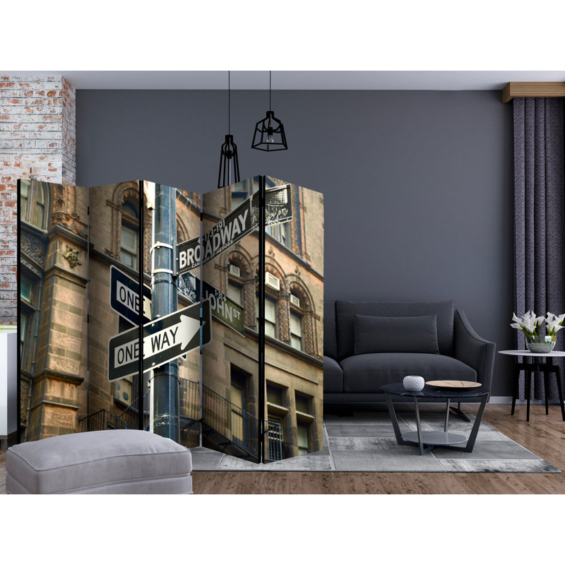 Hagop 225cm W x 172cm H 5 - Panel Solid Wood Folding Room Divider