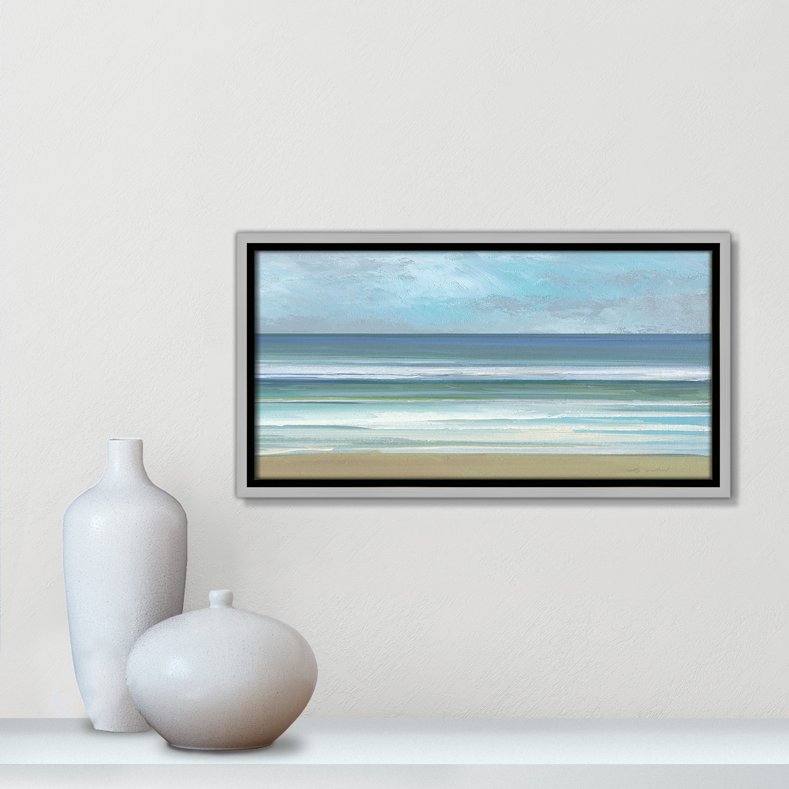 Abita "Gentle Waves II" Print by Sally Swatland, Silver, 9.5" H x 17.5" W